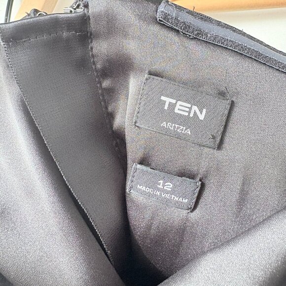 Aritzia Ten by Babaton Shimmer Satin Tube Dress Black Size 12 - Picture 10 of 10